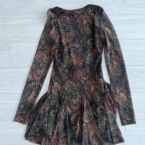 Long Sleeve Patterned Dress